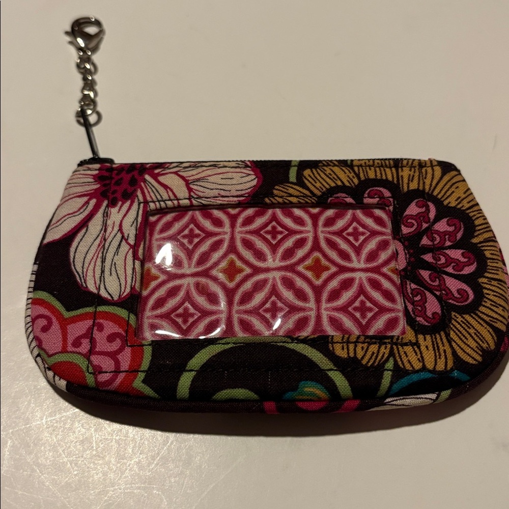 Vera Bradley Multicolor Floral Coin Purse brown pink